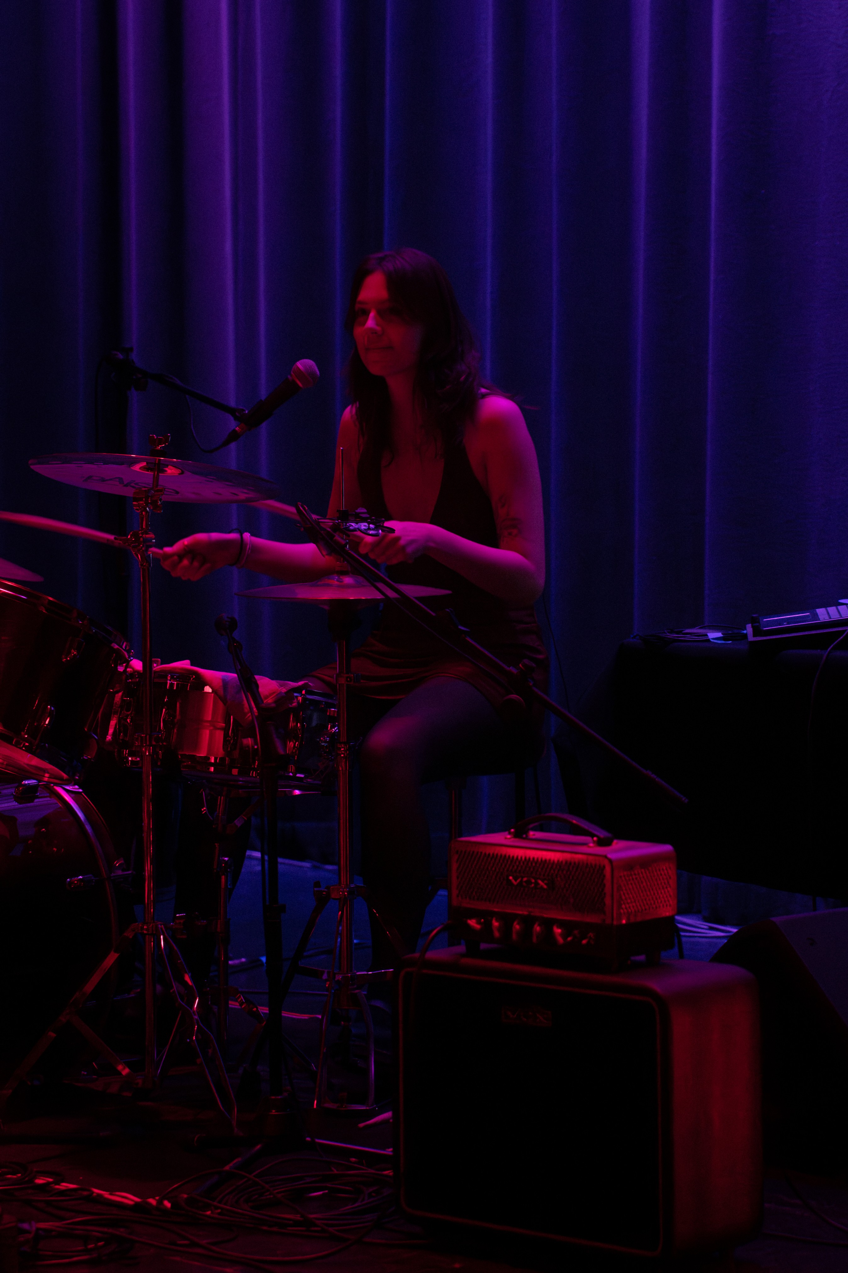 Anouk van Tol from Soft Call alt rock band form Barcelona performing live